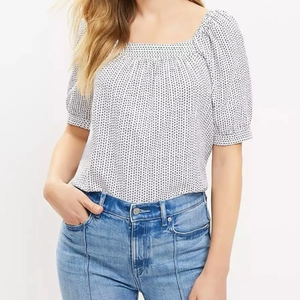 LOFT Star Puff Sleeve Blouse Size M
